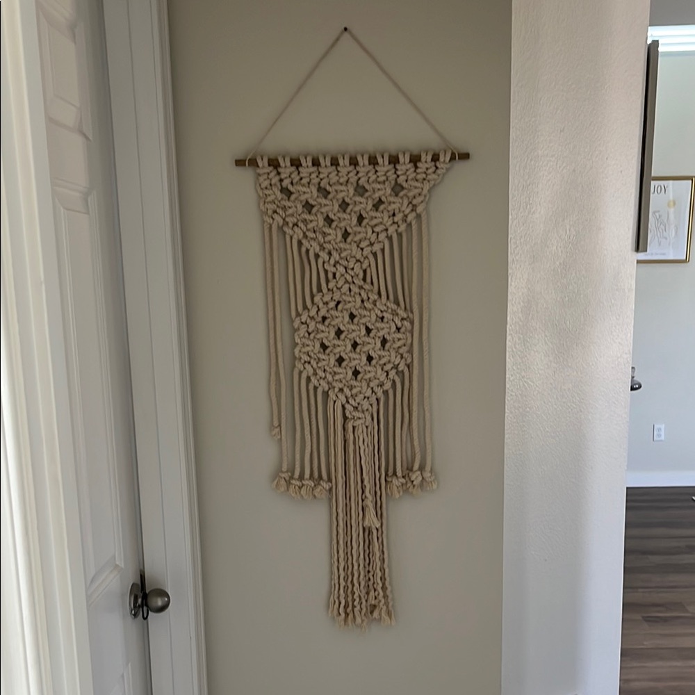 Handcrafted Cream Macrame Wall Hanging